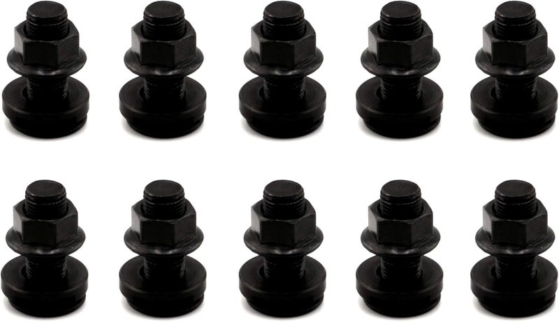 VanEssential L-Track Single Stud Bolt M10 x 1.0 Thread (Metric) 25mm / 1 inch Venture Track Accessory Black- 10 pcs - Image 1